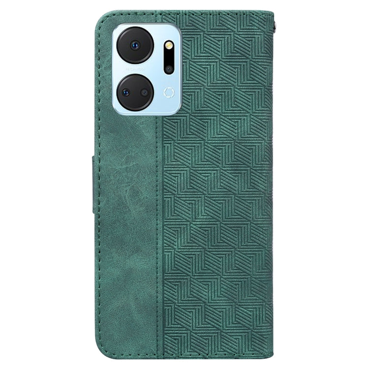For Honor X7a Geometric Embossed Leather Phone Case