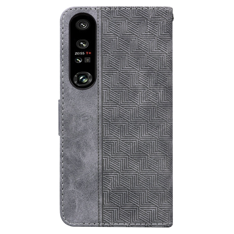 For Sony Xperia 1 IV 2023 Geometric Embossed Leather Phone Case