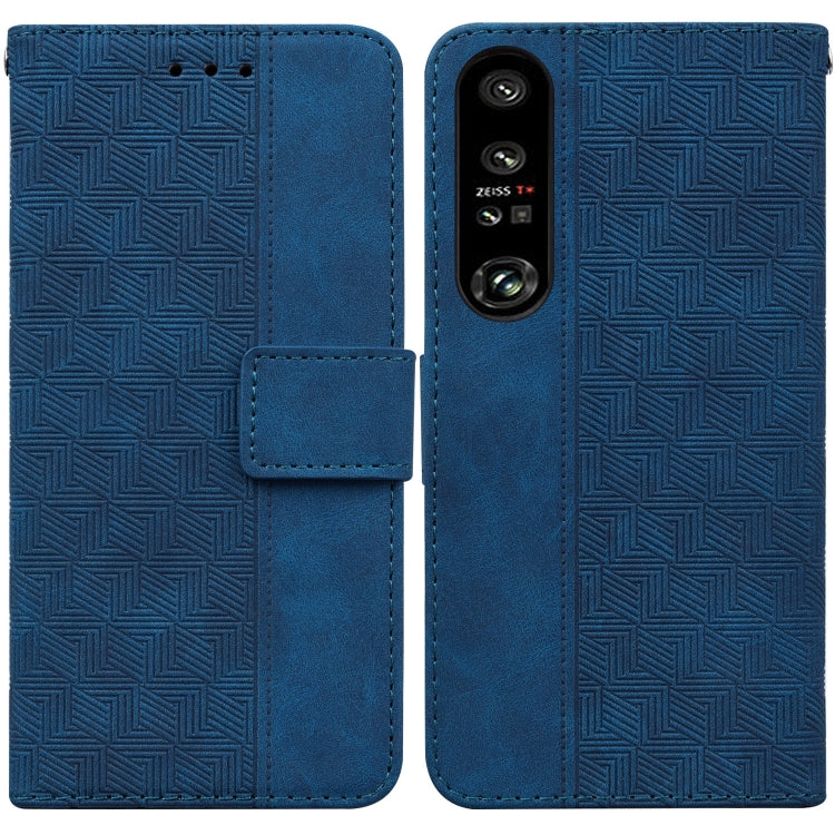 For Sony Xperia 1 IV 2023 Geometric Embossed Leather Phone Case