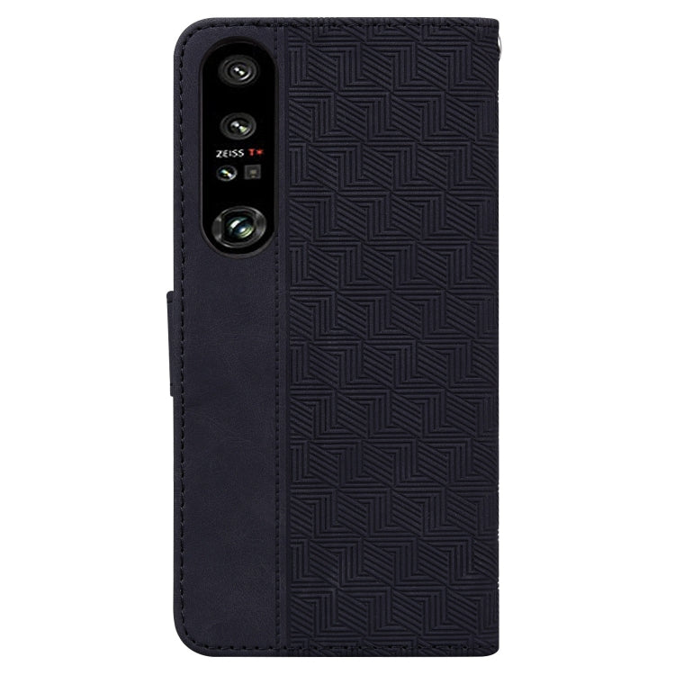 For Sony Xperia 1 IV 2023 Geometric Embossed Leather Phone Case