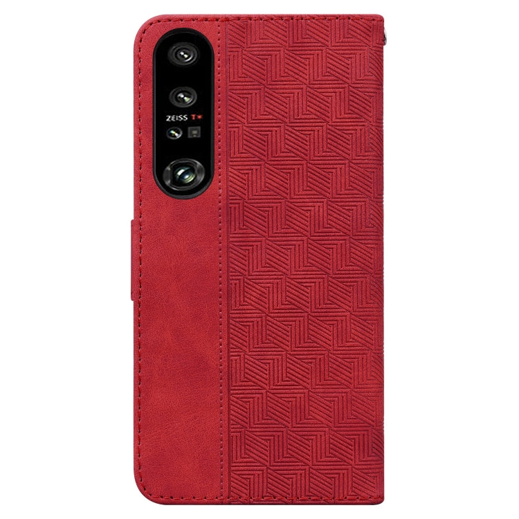 For Sony Xperia 1 IV 2023 Geometric Embossed Leather Phone Case
