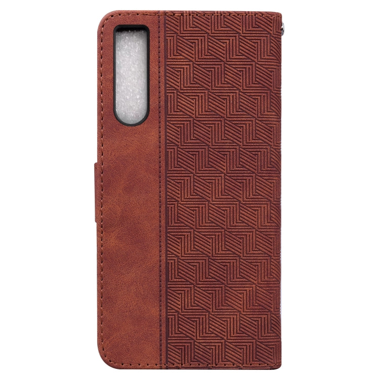 For Sony Xperia 10 IV 2023 Geometric Embossed Leather Phone Case