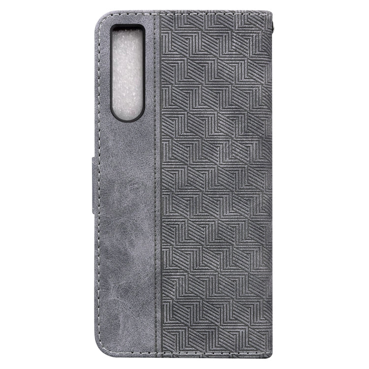 For Sony Xperia 10 IV 2023 Geometric Embossed Leather Phone Case