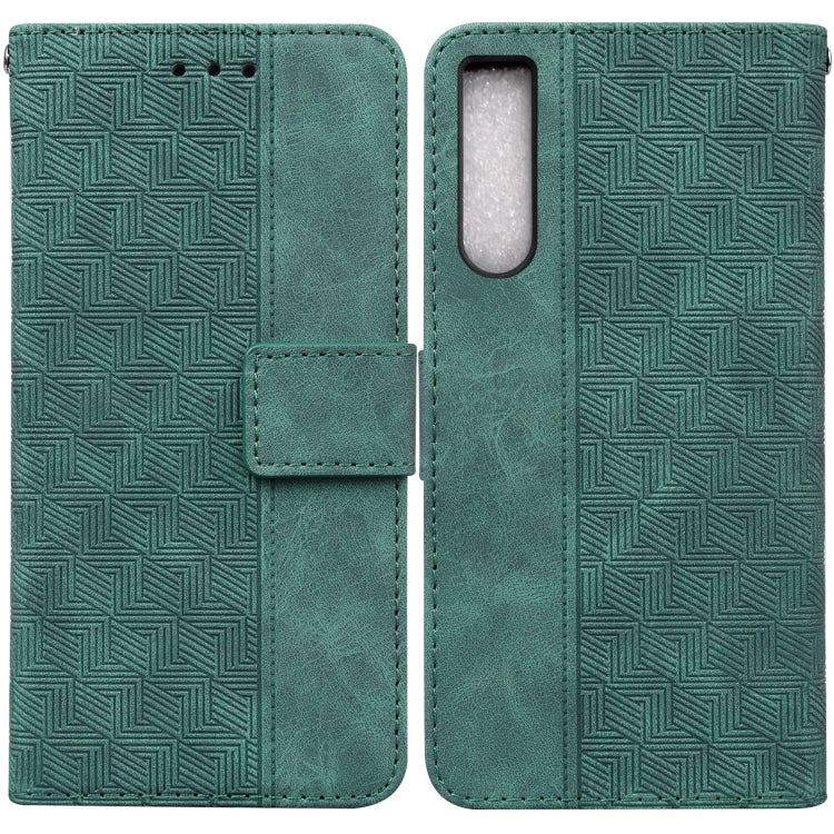 For Sony Xperia 10 IV 2023 Geometric Embossed Leather Phone Case
