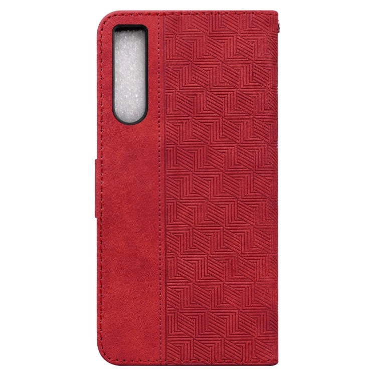 For Sony Xperia 10 IV 2023 Geometric Embossed Leather Phone Case