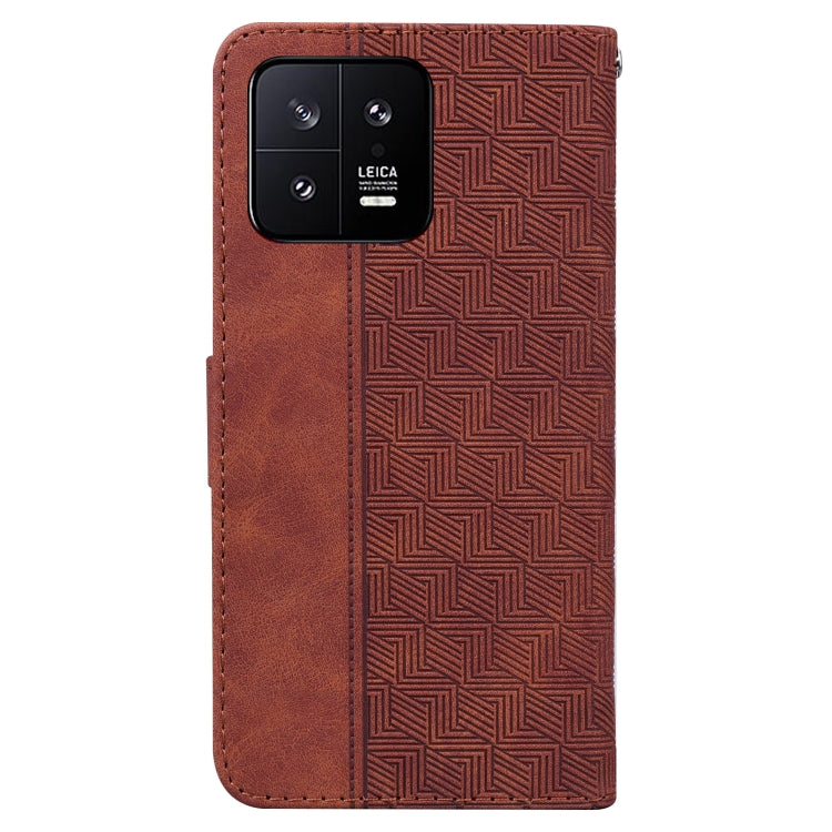 For Xiaomi 13 5G Geometric Embossed Leather Phone Case