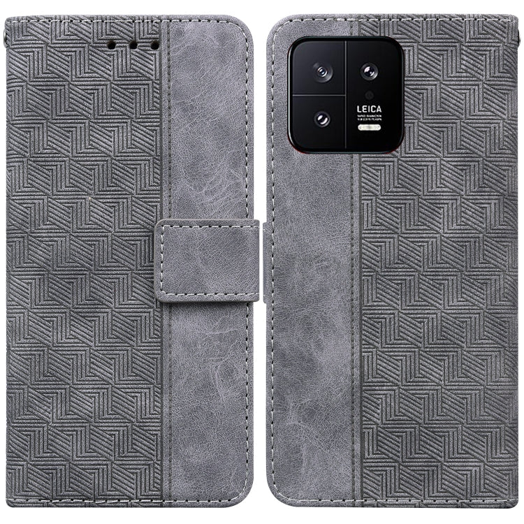 For Xiaomi 13 5G Geometric Embossed Leather Phone Case