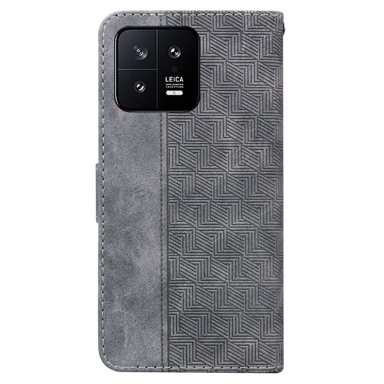 For Xiaomi 13 5G Geometric Embossed Leather Phone Case