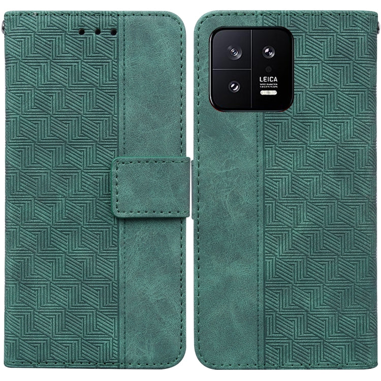 For Xiaomi 13 5G Geometric Embossed Leather Phone Case