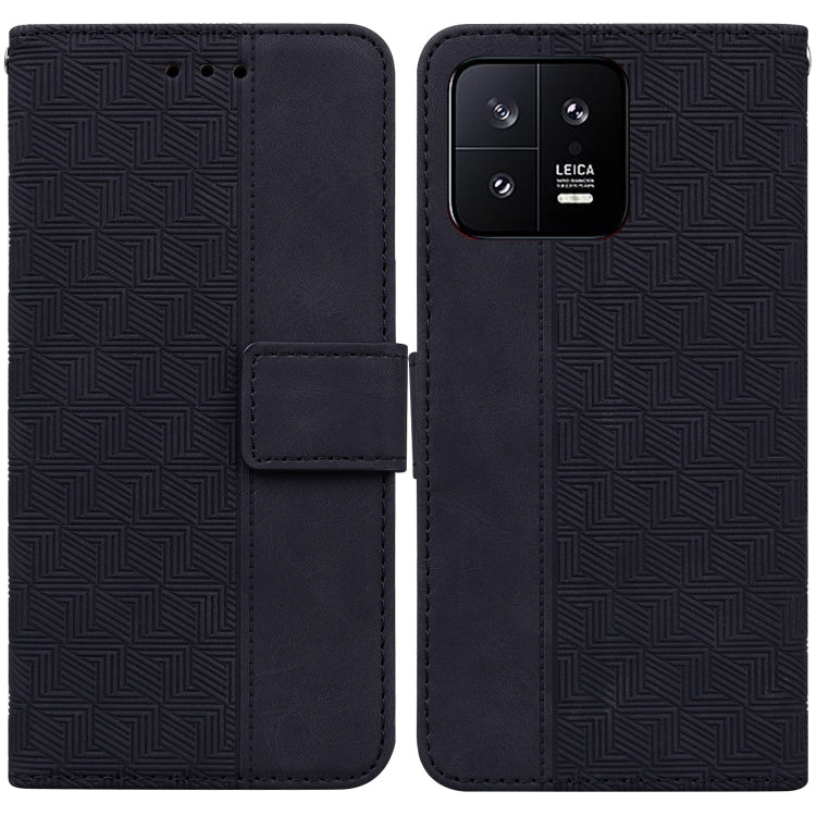 For Xiaomi 13 5G Geometric Embossed Leather Phone Case