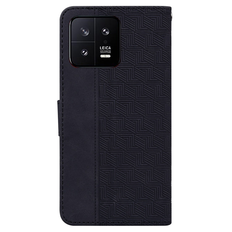 For Xiaomi 13 5G Geometric Embossed Leather Phone Case