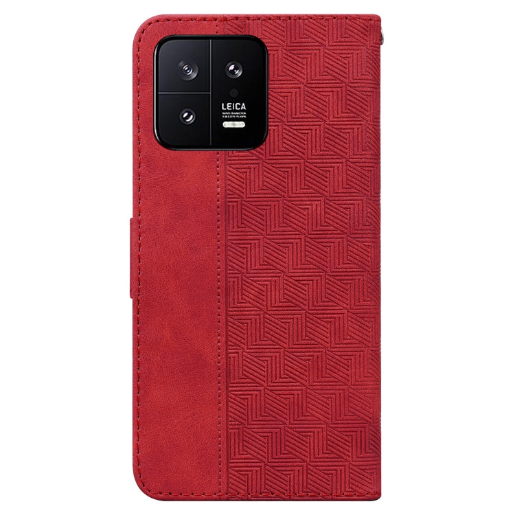 For Xiaomi 13 5G Geometric Embossed Leather Phone Case