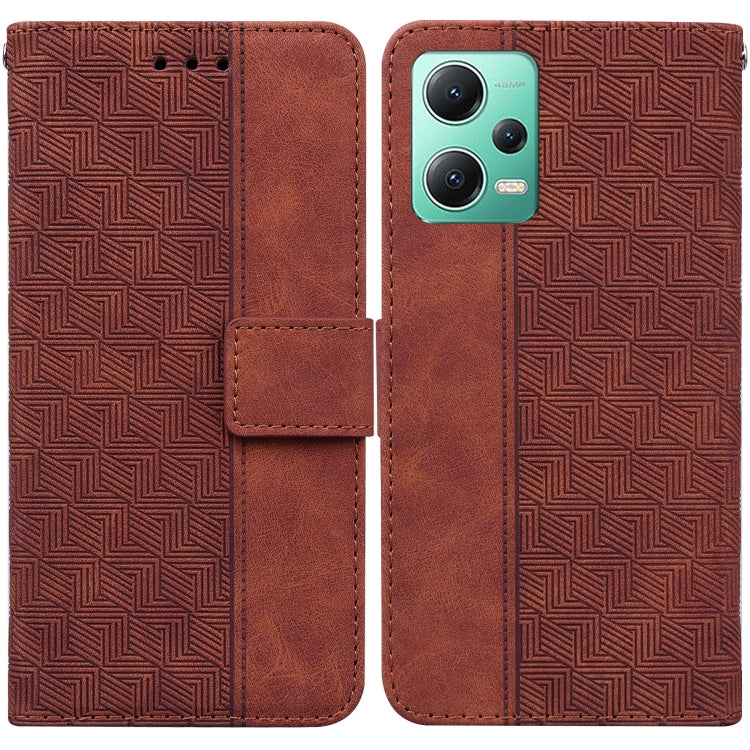 For Xiaomi Redmi Note 12 5G Geometric Embossed Leather Phone Case