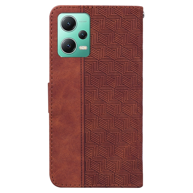 For Xiaomi Redmi Note 12 5G Geometric Embossed Leather Phone Case
