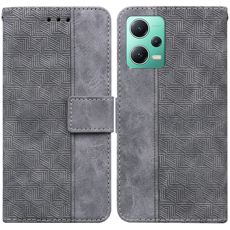 For Xiaomi Redmi Note 12 5G Geometric Embossed Leather Phone Case