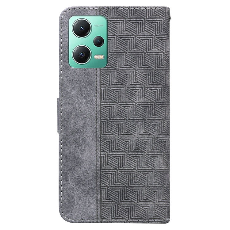 For Xiaomi Redmi Note 12 5G Geometric Embossed Leather Phone Case