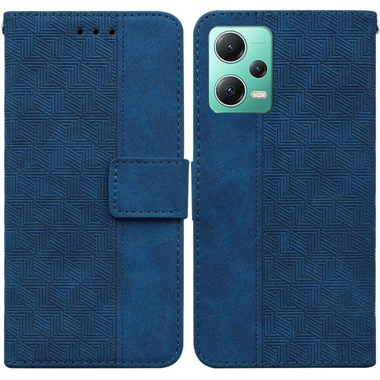 For Xiaomi Redmi Note 12 5G Geometric Embossed Leather Phone Case
