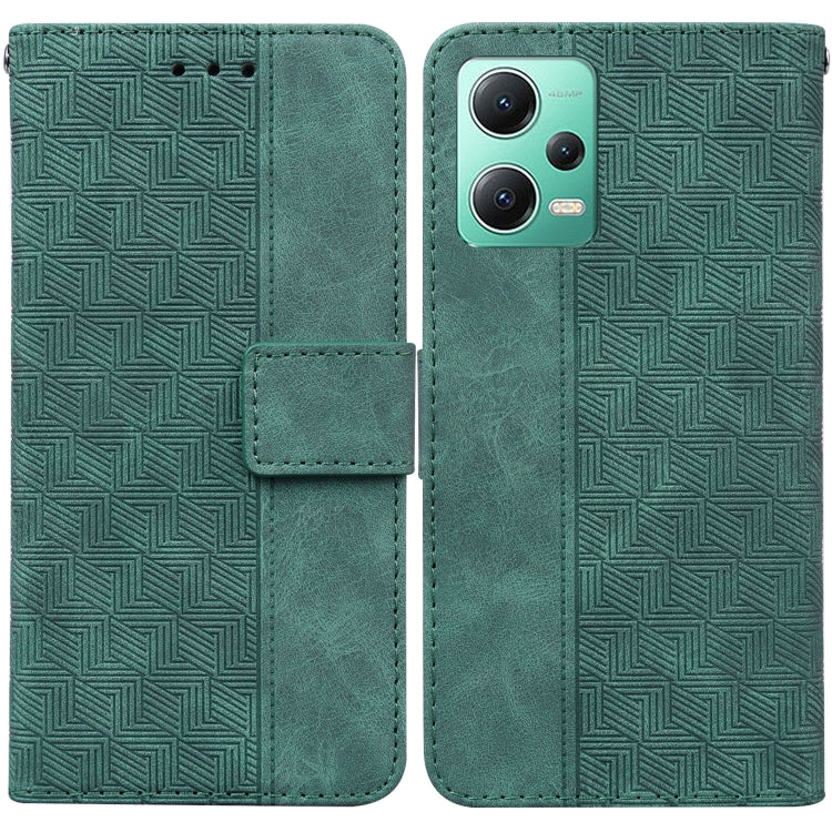 For Xiaomi Redmi Note 12 5G Geometric Embossed Leather Phone Case
