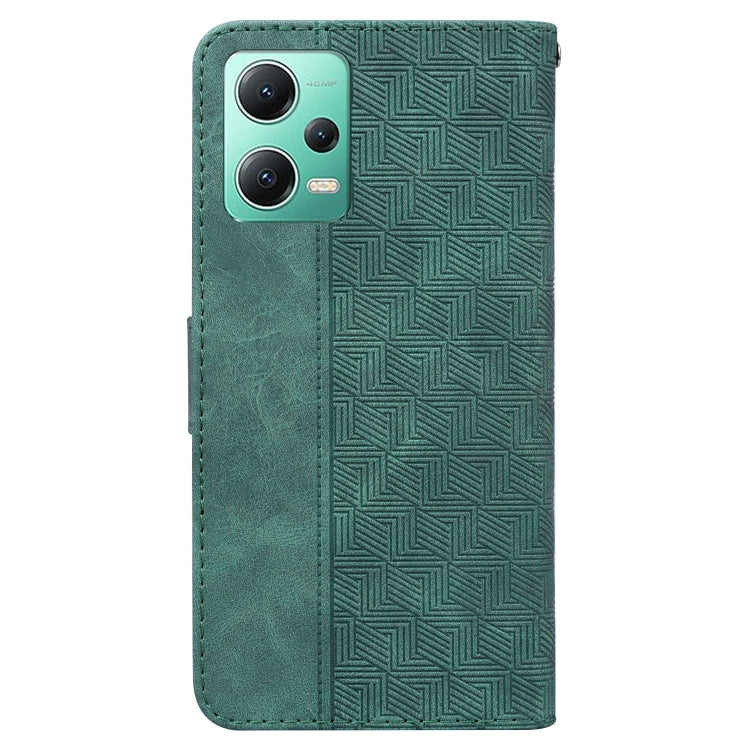 For Xiaomi Redmi Note 12 5G Geometric Embossed Leather Phone Case