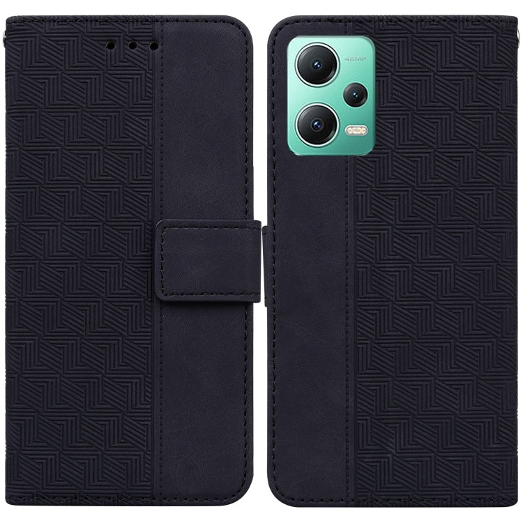 For Xiaomi Redmi Note 12 5G Geometric Embossed Leather Phone Case