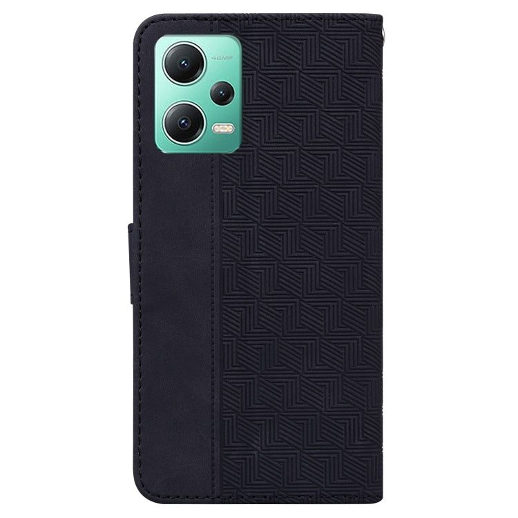 For Xiaomi Redmi Note 12 5G Geometric Embossed Leather Phone Case