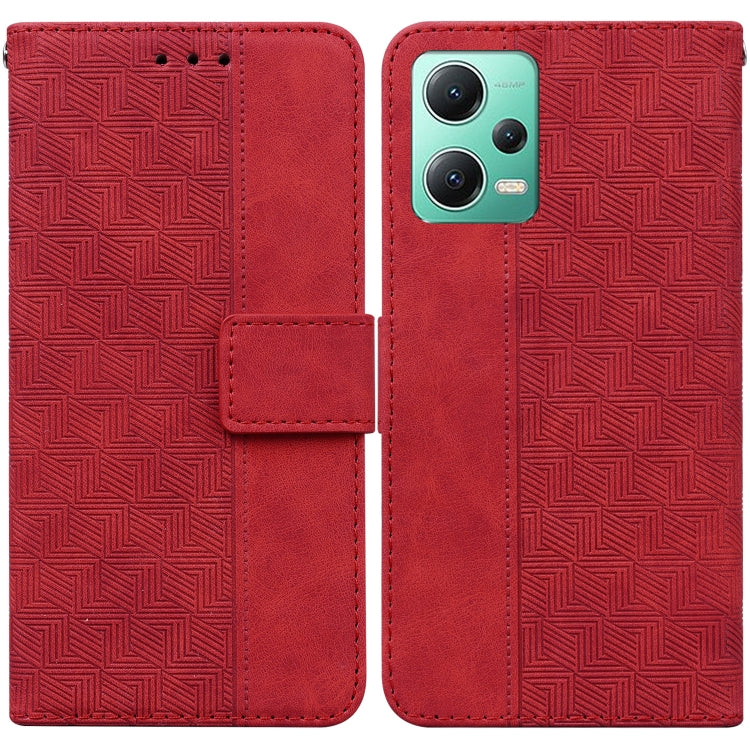 For Xiaomi Redmi Note 12 5G Geometric Embossed Leather Phone Case