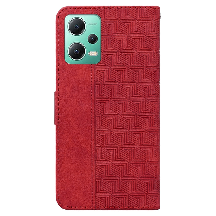 For Xiaomi Redmi Note 12 5G Geometric Embossed Leather Phone Case