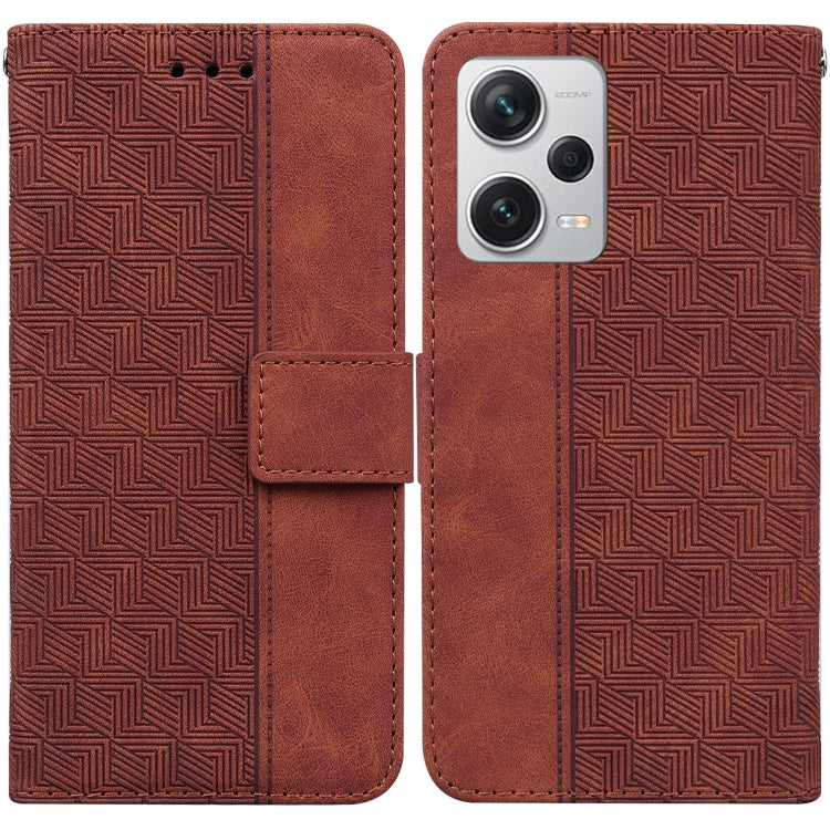 For Xiaomi Redmi Note 12 Pro+ Geometric Embossed Leather Phone Case