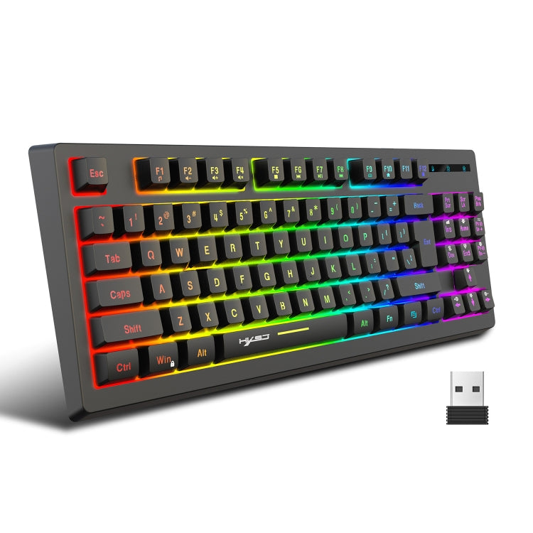 HXSJ L100 87 Keys RGB Backlit Film 2.4G Wireless Keyboard