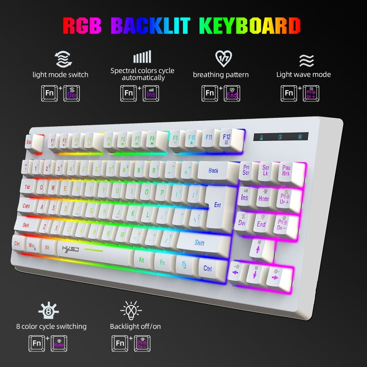 HXSJ L100 87 Keys RGB Backlit Film 2.4G Wireless Keyboard