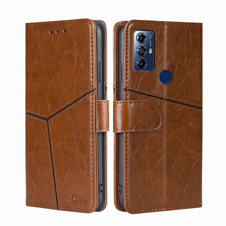 For Motorola Moto G Play 2023 Geometric Stitching Horizontal Flip Leather Phone Case