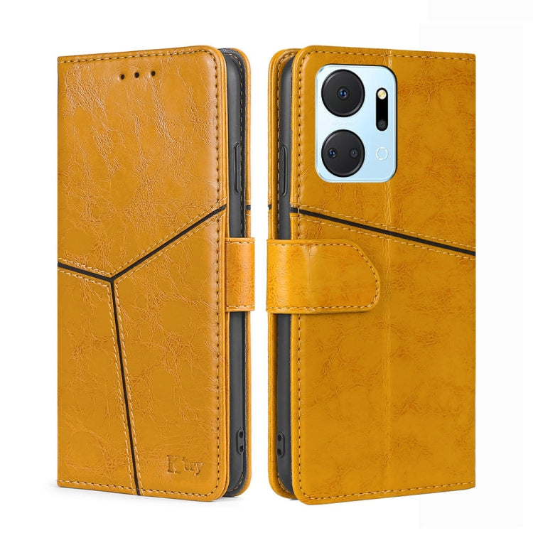 For Honor X7A Geometric Stitching Horizontal Flip Leather Phone Case