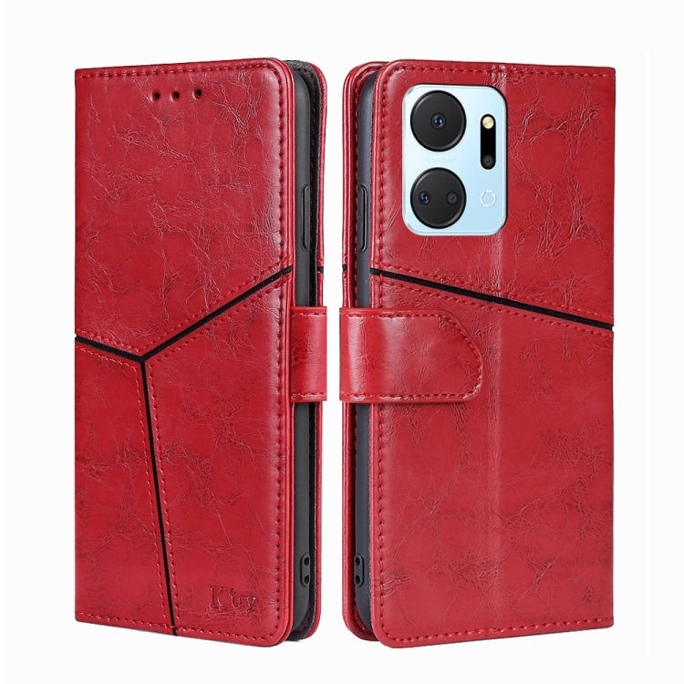 For Honor X7A Geometric Stitching Horizontal Flip Leather Phone Case