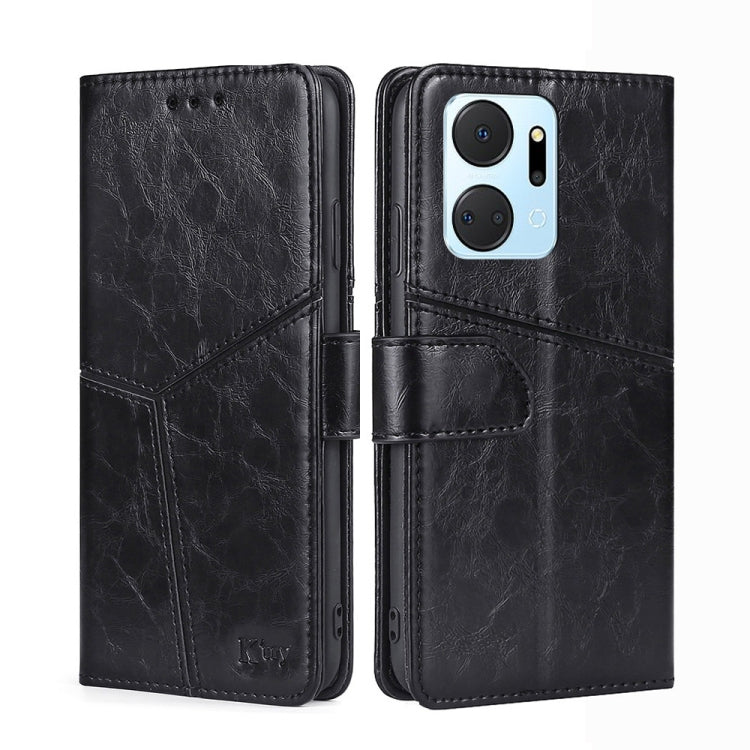 For Honor X7A Geometric Stitching Horizontal Flip Leather Phone Case