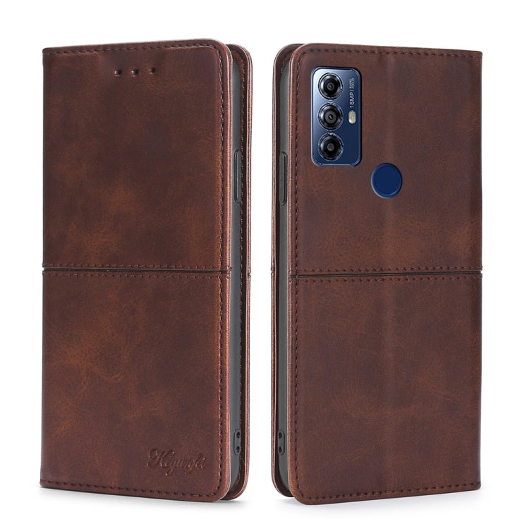 For Motorola Moto G Play 2023 Cow Texture Magnetic Horizontal Flip Leather Phone Case