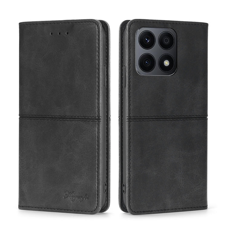 For Honor X8A Cow Texture Magnetic Horizontal Flip Leather Phone Case