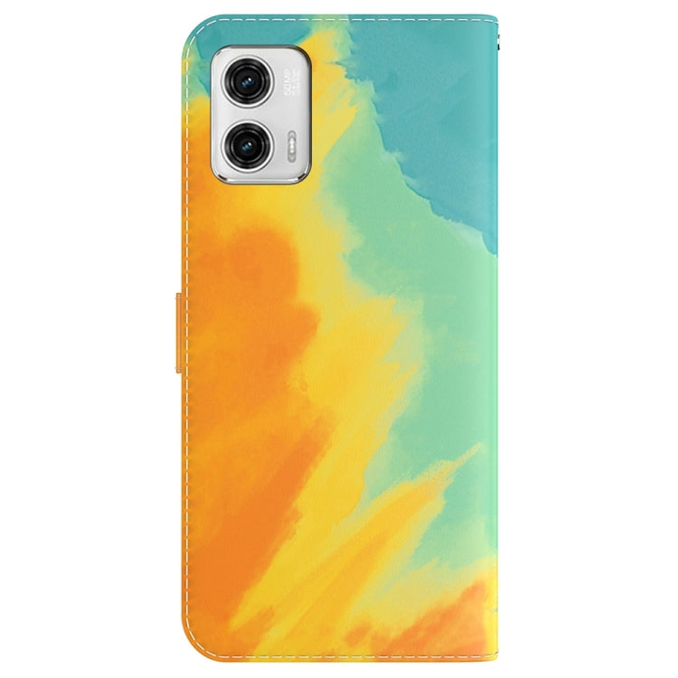 For Motorola Moto G73 Watercolor Pattern Flip Leather Phone Case