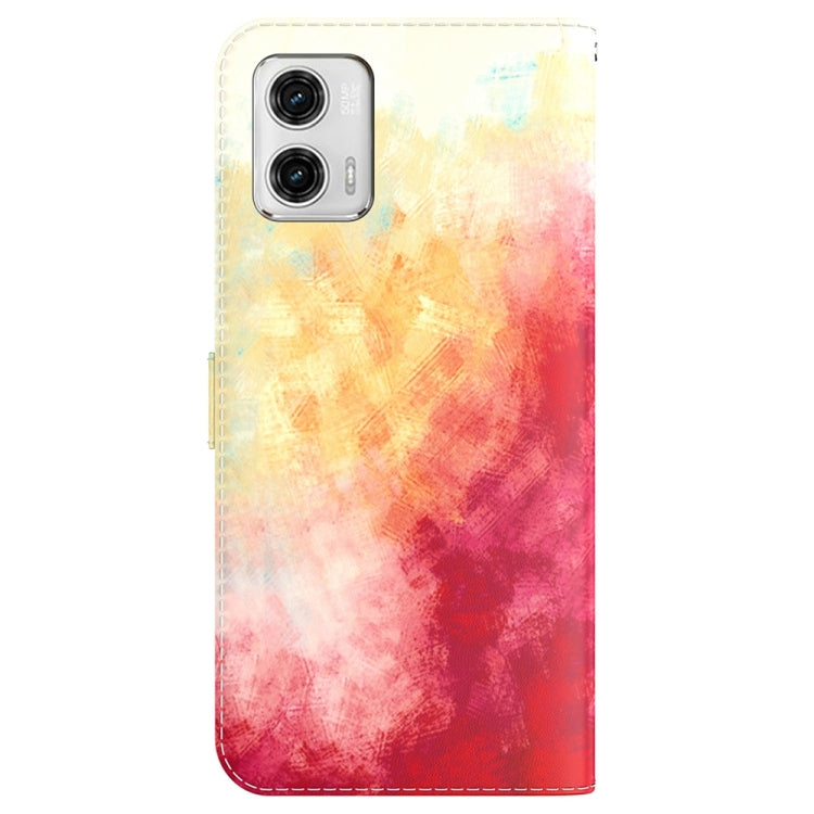 For Motorola Moto G73 Watercolor Pattern Flip Leather Phone Case
