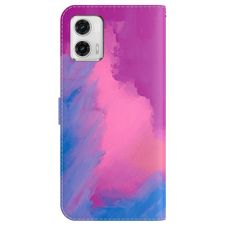 For Motorola Moto G73 Watercolor Pattern Flip Leather Phone Case