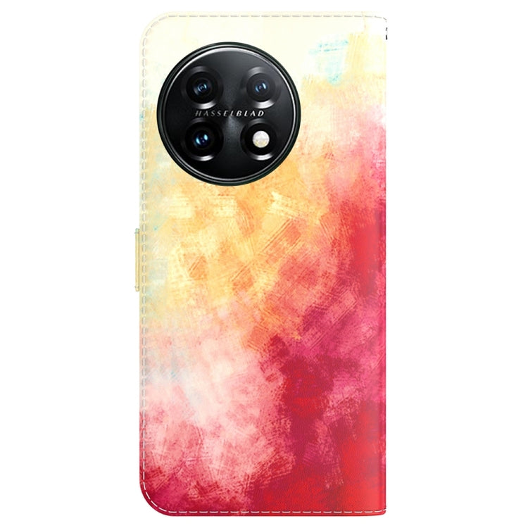 For OnePlus 11 Watercolor Pattern Flip Leather Phone Case