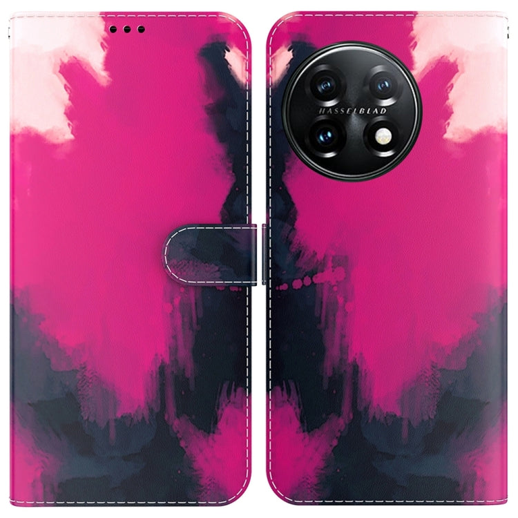 For OnePlus 11 Watercolor Pattern Flip Leather Phone Case