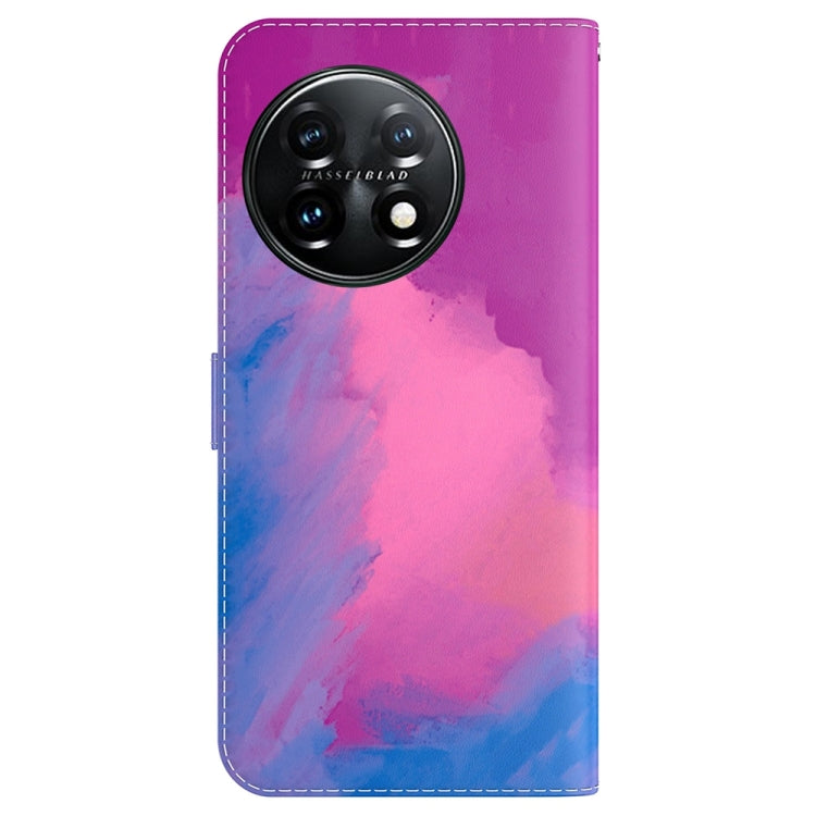 For OnePlus 11 Watercolor Pattern Flip Leather Phone Case