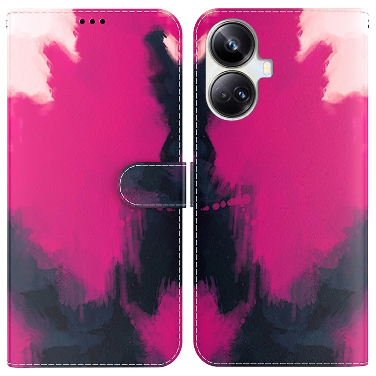 For Realme 10 Pro+ Watercolor Pattern Flip Leather Phone Case