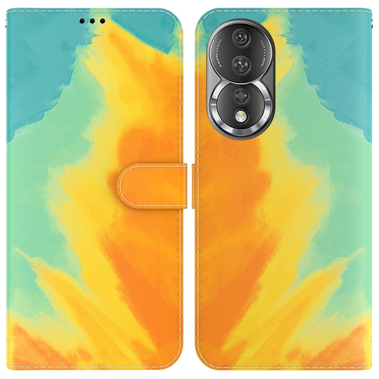 For Honor 80 Watercolor Pattern Flip Leather Phone Case