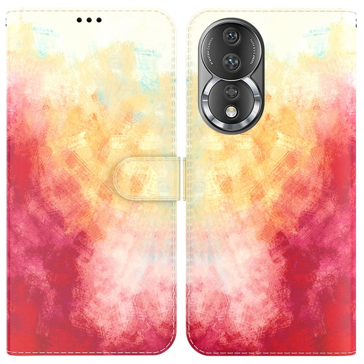 For Honor 80 Watercolor Pattern Flip Leather Phone Case