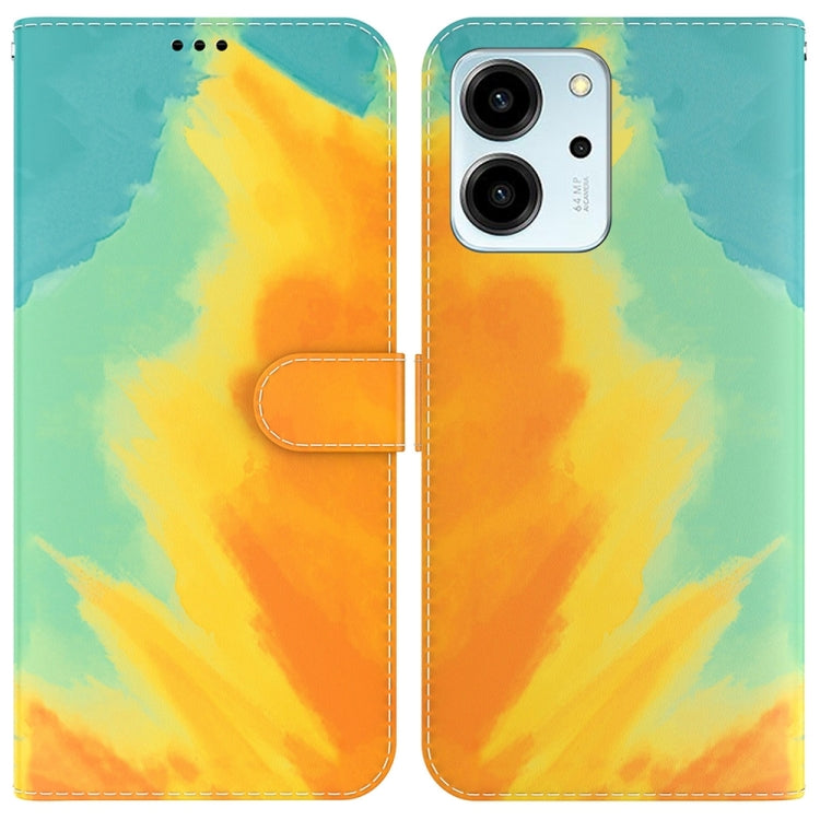 For Honor 80 SE Watercolor Pattern Flip Leather Phone Case