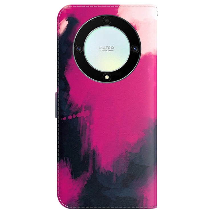 For Honor X9a Watercolor Pattern Flip Leather Phone Case
