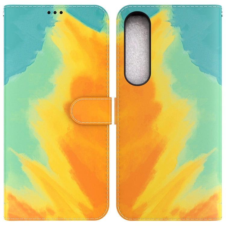 For Sony Xperia 1 IV 2023 Watercolor Pattern Flip Leather Phone Case