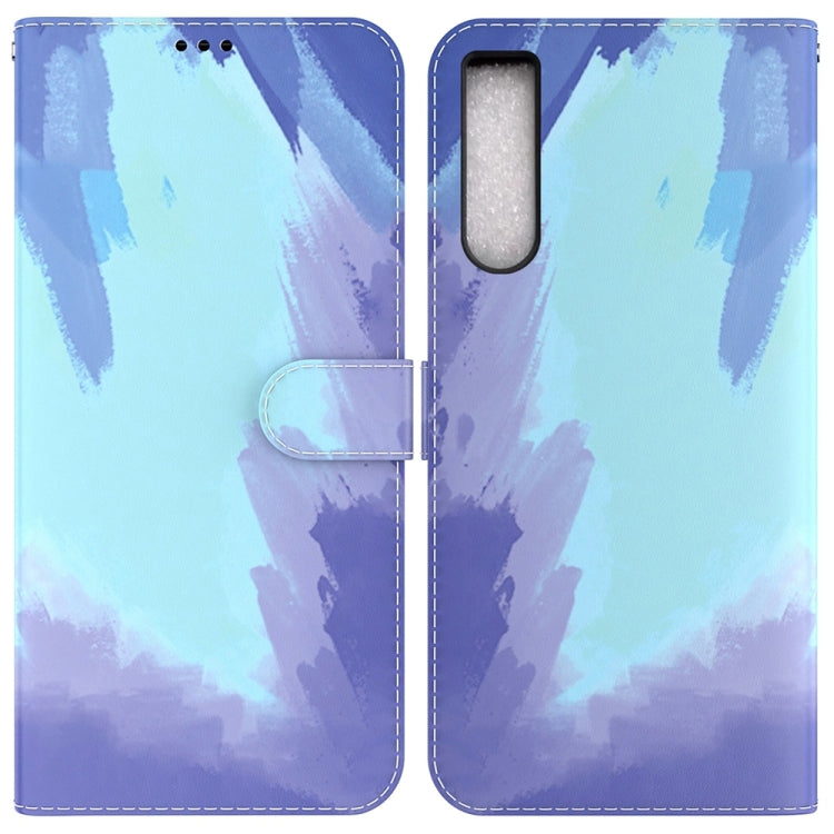 For Sony Xperia 10 IV 2023 Watercolor Pattern Flip Leather Phone Case