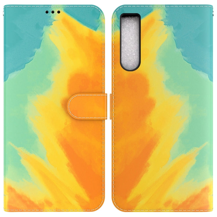 For Sony Xperia 10 IV 2023 Watercolor Pattern Flip Leather Phone Case